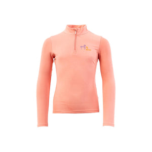 T-shirt manches longues zippé BR Mini Horse enfant - peach-blossom