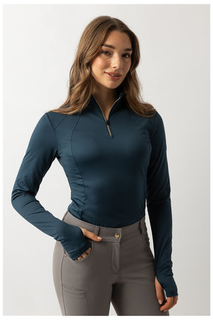 Pull zippé BR Lieke femme à passages de pouce - stratified-sea