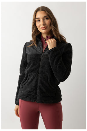 Veste BR Soft Combi Latisha femme en polaire teddy - moonless-night