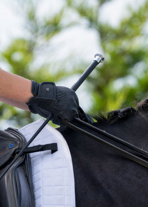 Woof Wear – Cravache de dressage Diamond Woof Wear Black / Silver 2 | Sellerie Bucéphale