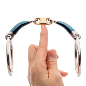 Mors de filet à anneaux Ergonomic sweet iron 14 mm double brisure Lock Up — vue 3