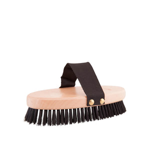 Brosse de pansage douce Premiere grande manche bois noir-blanc