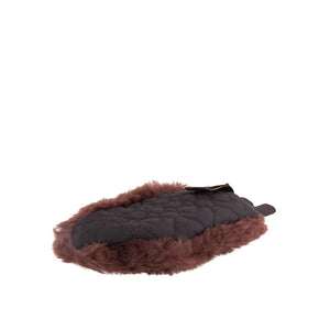 Gant de pansage BR en peau de mouton marron