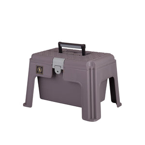 Coffre de pansage BR faisant tabouret gris