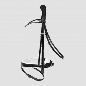 Bridon anatomique Fantastic Passier Muserolle anatomique pull-back mat doublée blanc coloris Noir | Sellerie Bucéphale