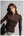ANKY cardigan zippé coupe ajustée – Chestnut