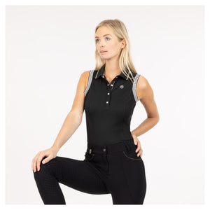 Anky – Polo sans manches Noir | Sellerie Bucéphale