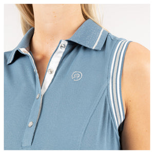 Anky – Polo sans manches Bleu | Sellerie Bucéphale