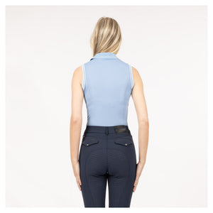 Anky – Polo sans manches Bleu ciel dos | Sellerie Bucéphale