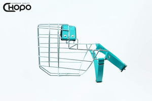 Muselière métal CHOPO sangles Biothane vert, Berger allemand femelle, Zinc