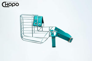 Muselière métal CHOPO sangles Biothane vert, Dalmatien mâle, Zinc