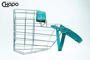 Muselière métal CHOPO sangles Biothane vert, Dogue allemand mâle, Zinc