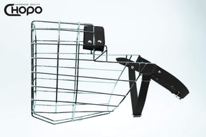 Muselière métal CHOPO sangles Biothane noir, Dogue allemand mâle, finition Zinc (rendu à partir de la photo du modèle vert)