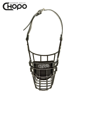 Muselière métal CHOPO sangles cuir, Dalmatien mâle, Noir