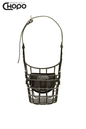 Muselière métal CHOPO sangles cuir, Rottweiler mâle, Noir
