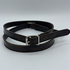 Petrie – Lanières d'éperons cuir Honeycomb Marron | Sellerie Bucéphale