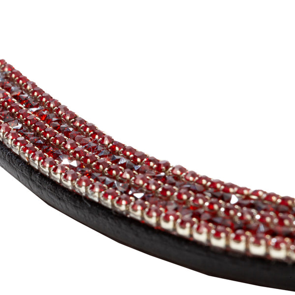 Frontal Kavalkade Button Black strass Red | Sellerie Bucéphale