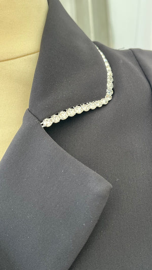 Mini-frac Lamantia Couture femme SoftShell fin Noir col strass