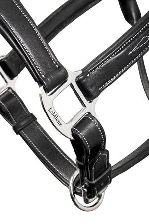 Licol en cuir piqué LeMieux, coloris Black, détail