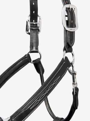 Licol en cuir piqué LeMieux, coloris Black, détail