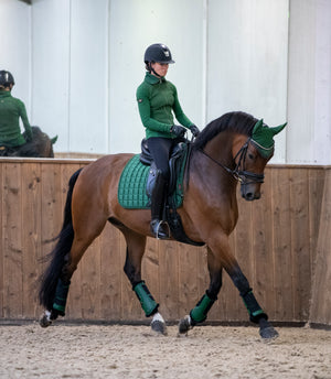 Tapis LeMieux Loire Dressage, coloris Hunter green, en situation
