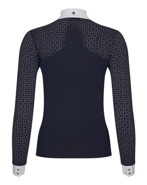 Chemisier de concours Olivia manches longues, coloris Navy, vue produit