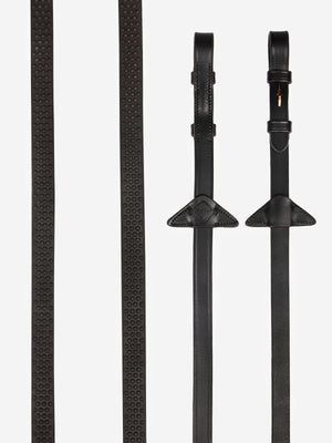 Rênes Caoutchouc Souples LeMieux Boucle Laiton - Marron - photo produit