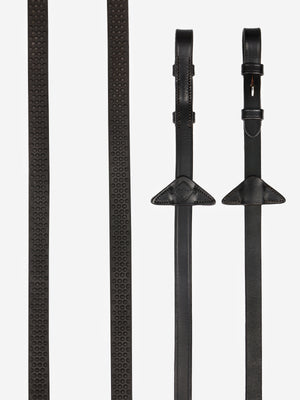 Rênes Caoutchouc Souples LeMieux - Marron/Argent - photo produit