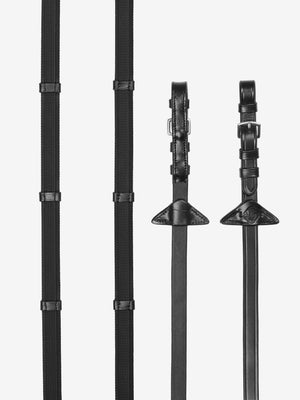 Rênes Continental Grip Caoutchouc LeMieux - Noir/Argent - photo produit