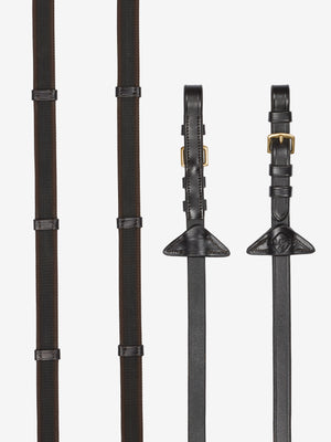 Rênes Continental Grip Caoutchouc LeMieux - Marron/Laiton - photo produit