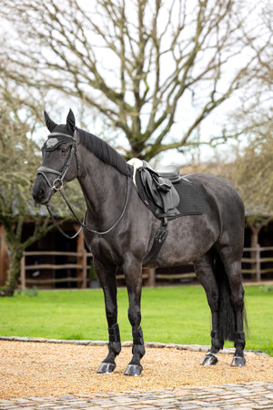 Tapis de CSO LeMieux EuroJump Suédine Merino+ - Noir/Naturel - lifestyle