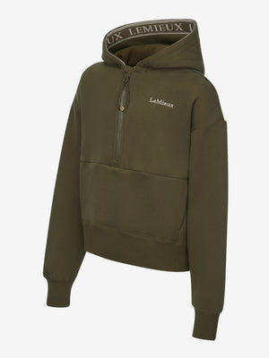 Sweat à capuche demi-zippé Young Rider Hettie, coloris Alpine, vue produit