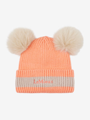 Bonnet Mini Double Pom LeMieux Peach Punch