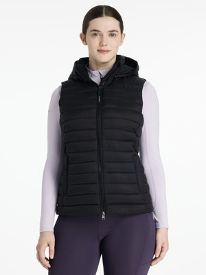 Doudoune sans Manches a Capuche Rose LeMieux Black
