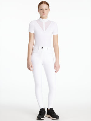 Pantalon d'Équitation LeMieux Izzy Grip Silicone Genoux Junior, coloris White, vue produit