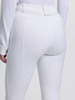Pantalon d'Équitation LeMieux Cami Sculpt Fond Silicone - Blanc - détail du fond silicone