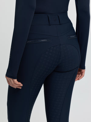 Pantalon d'Équitation LeMieux Brilliance Fond Intégral Silicone, coloris Navy, vue produit
