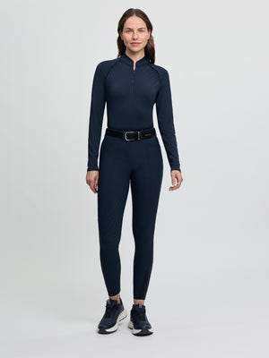 Pantalon d'Équitation LeMieux Brilliance Fond Intégral Silicone, coloris Navy, vue produit