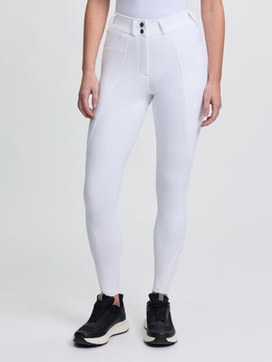 Pantalon d'Équitation LeMieux Brilliance Fond Intégral Silicone, coloris White, vue produit
