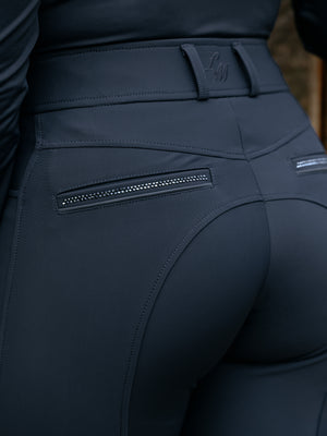 Pantalon d'Équitation LeMieux Brilliance Grip Silicone Genoux - bleu marine - mise en situation