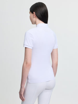 Chemisier de concours Brilliance Livvy Young Rider manches courtes - Blanc - mise en situation