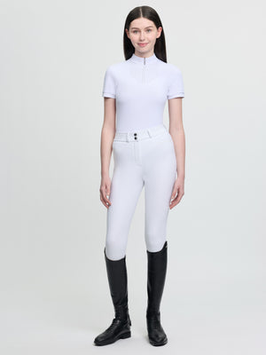 Chemisier de concours Brilliance Livvy Young Rider manches courtes - Blanc - mise en situation