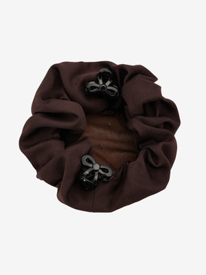 Scrunchie with Crystal Hair Net - marron - photo produit