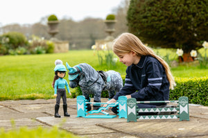 Ensemble de Saut d'Obstacles Toy Pony LeMieux Azure - Azure - mise en situation