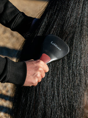 Brosse à queue LeMieux - noir - mise en situation