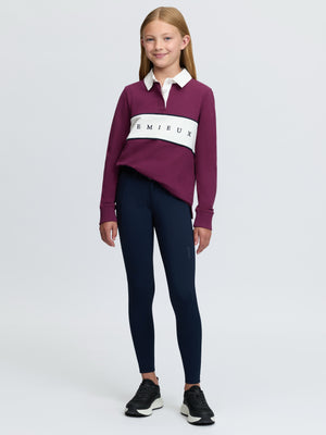 Polo rugby Riley Young Rider Blackberry detail