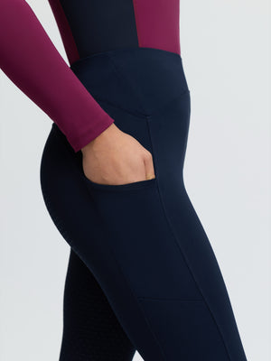 LeMieux Young Rider Nell pantalon gratté sans fermeture Marine