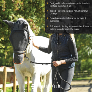 Woof Wear – Masque anti-mouches Field Relief Max Equilibrium Black 2 | Sellerie Bucéphale