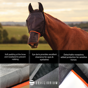 Woof Wear – Masque anti-mouches Field Relief Max Equilibrium Black 3 | Sellerie Bucéphale