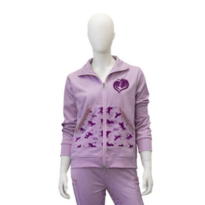 Blouson enfant Unicorn Academy lilas sur mannequin, vue de face